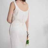 Robe de mariée longue en lin à dos ouvert TAGUS
