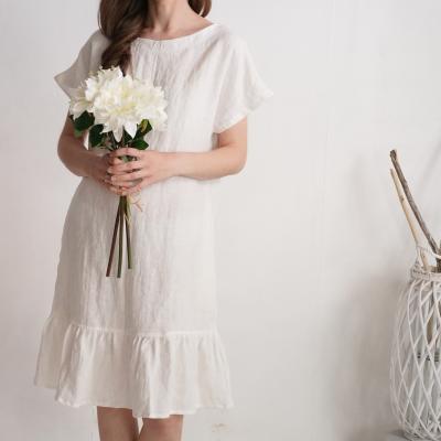 Robe de mariée rétro en lin à volant MAMORE