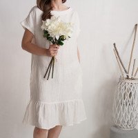 Robe de mariée rétro en lin à volant MAMORE