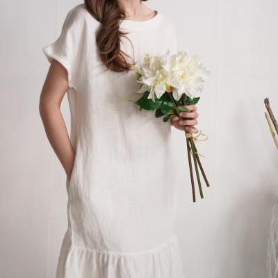 Robe de mariée rétro en lin à volant MAMORE