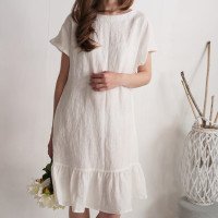Robe de mariée rétro en lin à volant MAMORE