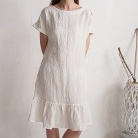 Robe de mariée rétro en lin à volant MAMORE