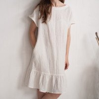 Robe de mariée rétro en lin à volant MAMORE