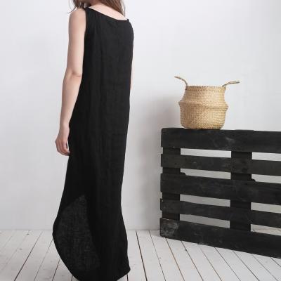 Robe longue en lin à dos allongé PEARL
