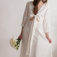 Robe de mariée en lin à nouer devant WARBURTON