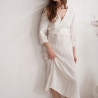 Robe de mariée en lin à nouer devant WARBURTON