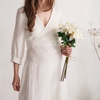 Robe de mariée en lin à nouer devant WARBURTON