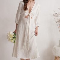 Robe de mariée en lin à nouer devant WARBURTON