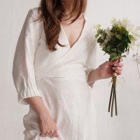 Robe de mariée en lin à nouer devant WARBURTON