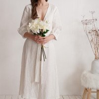 Robe de mariée en lin à nouer devant WARBURTON