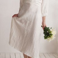Robe de mariée en lin à nouer devant WARBURTON