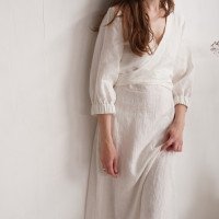 Robe de mariée en lin à nouer devant WARBURTON