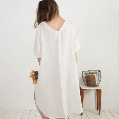 Robe de mariée en lin à dos plus long FINLAY