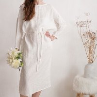 Robe de mariée en lin à dos profondément échancré LIARD