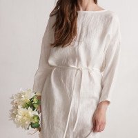 Robe de mariée en lin à dos profondément échancré LIARD