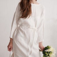 Robe de mariée en lin à dos profondément échancré LIARD