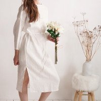 Robe de mariée en lin à dos profondément échancré LIARD