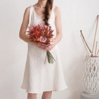 Robe de mariée midi en lin à larges bretelles TIETE