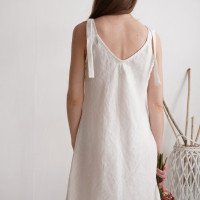 Robe de mariée midi en lin à larges bretelles TIETE