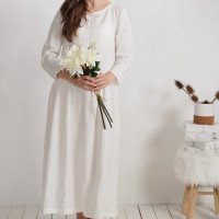 Robe de mariée longue en lin à manches longues MACKENZIE
