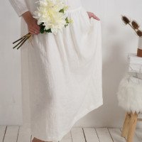 Robe de mariée longue en lin à manches longues MACKENZIE