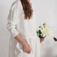 Robe de mariée longue en lin à manches longues MACKENZIE