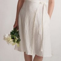 Robe de mariée midi portefeuille en lin MISSOURI