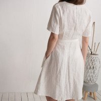Robe de mariée midi portefeuille en lin MISSOURI