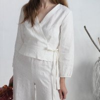 Ensemble de mariée en lin DNIEPER et MAHI, blouse et pantalon