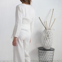 Ensemble de mariée en lin DNIEPER et MAHI, blouse et pantalon