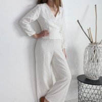 Ensemble de mariée en lin DNIEPER et MAHI, blouse et pantalon