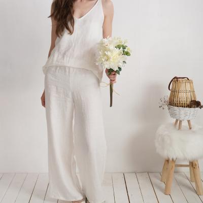 Ensemble de mariée en lin NILE et MAHI, caraco et pantalon large