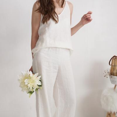 Ensemble de mariée en lin NILE et MAHI, caraco et pantalon large