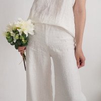 Ensemble de mariée en lin NILE et MAHI, caraco et pantalon large