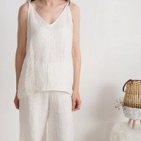 Ensemble de mariée en lin NILE et MAHI, caraco et pantalon large
