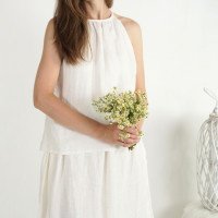 Ensemble de mariée en lin LUNI et MAGDALENA, haut et jupe