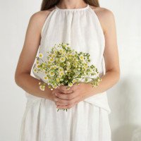 Ensemble de mariée en lin LUNI et MAGDALENA, haut et jupe