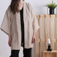 Peignoir kimono de mariée en lin KOSI