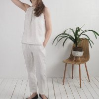 Ensemble de mariée en lin LUNI et VOLGA, haut et pantalon