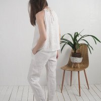 Ensemble de mariée en lin LUNI et VOLGA, haut et pantalon