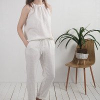 Ensemble de mariée en lin LUNI et VOLGA, haut et pantalon