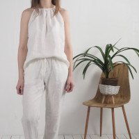 Ensemble de mariée en lin LUNI et VOLGA, haut et pantalon