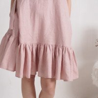Robe en lin à longues bretelles à nouer SHIRE
