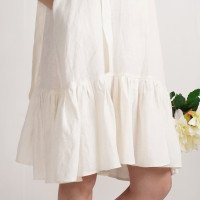 Robe de mariée en lin à longues bretelles à nouer SHIRE