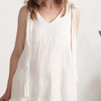 Robe de mariée en lin à longues bretelles à nouer SHIRE