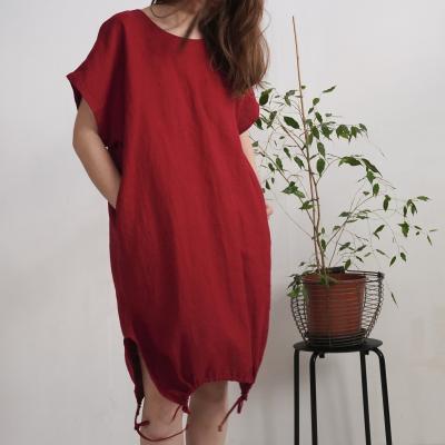 Robe ample en lin à liens dans le bas ZEYA