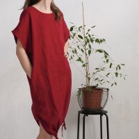 Robe ample en lin à liens dans le bas ZEYA