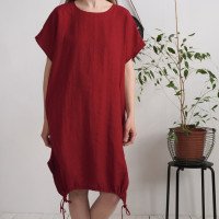 Robe ample en lin à liens dans le bas ZEYA