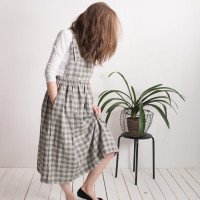 Robe salopette longue en lin à dos croisé PLATTE