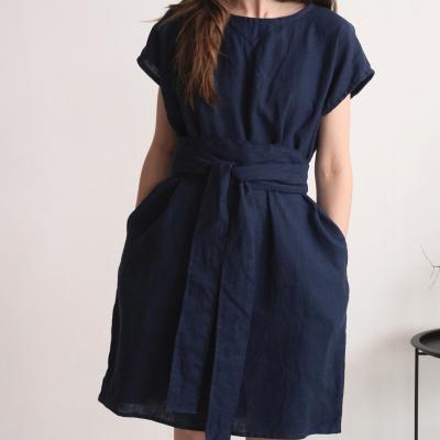Robe ample en lin à ceinture large PILCOMAYO